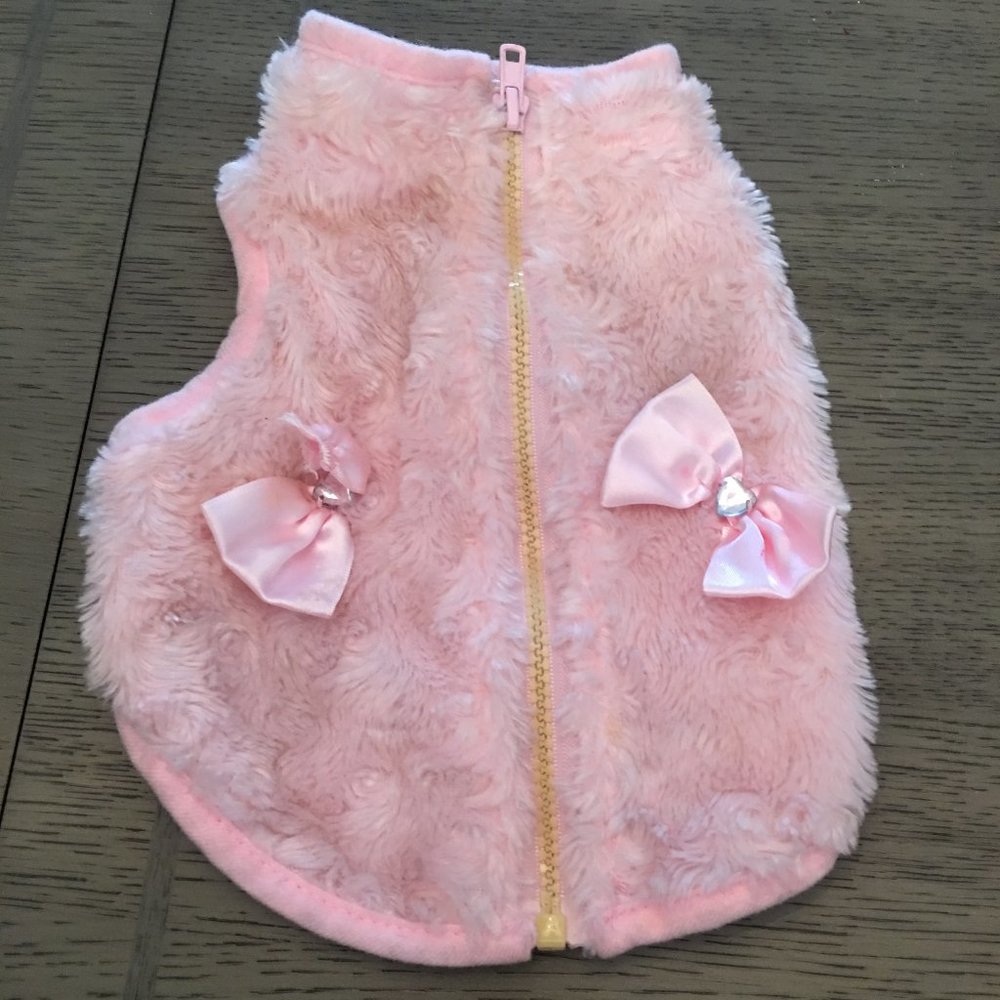 PINK ZIPPERED JACKET FOR SMALL DOG